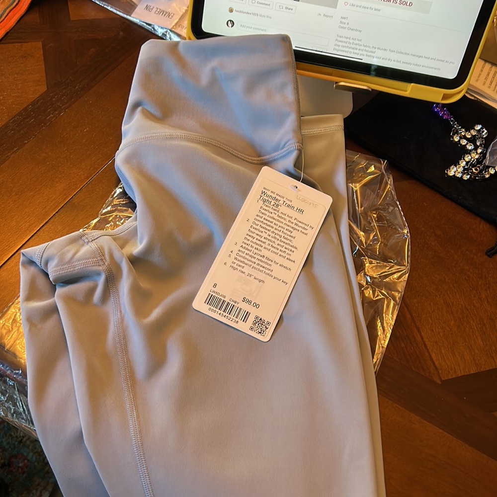 NWT Lululemon Wunder Train High Rise Tight 28” inseam Size 8 Color Chambray - Picture 6 of 8